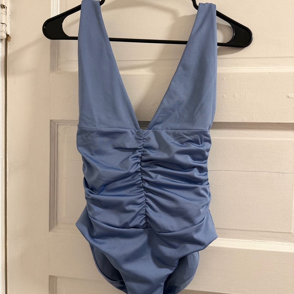 Londre Sculpting Plunge One Piece- Coastal Blue